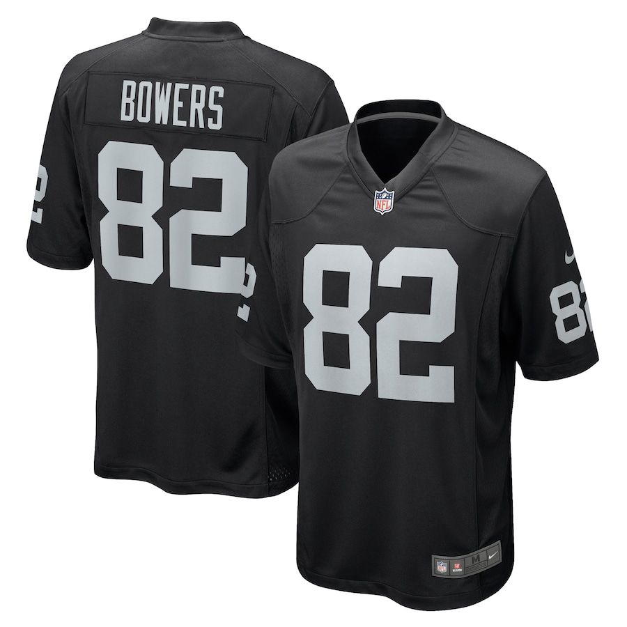 Cheap Men Oakland Raiders 82 Nick Bowers Nike Black Game Player NFL Jersey